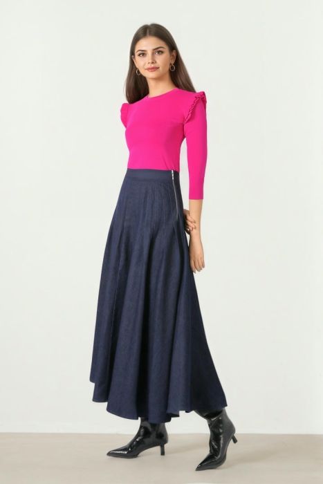 Dark Blue Denim Skirt