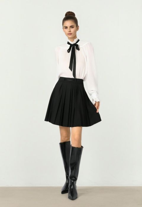 Black Crepe Skirt