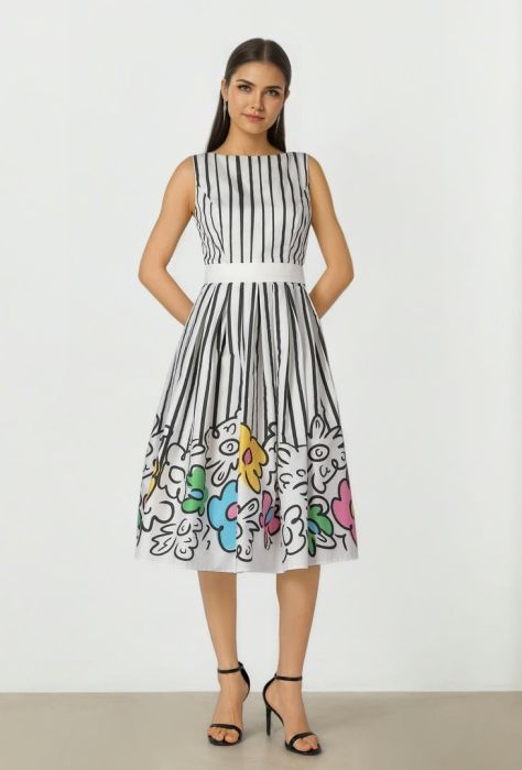 Printed Midi Dress