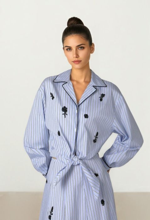 Striped Poplin Shirt