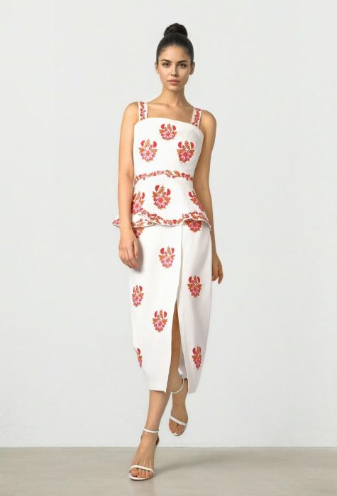 Embroidered Pencil Skirt