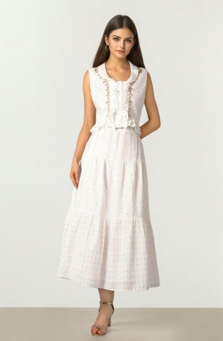 Tiered Cotton Skirt