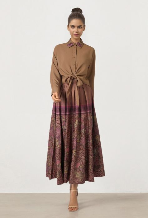 Ornate Taffeta Skirt