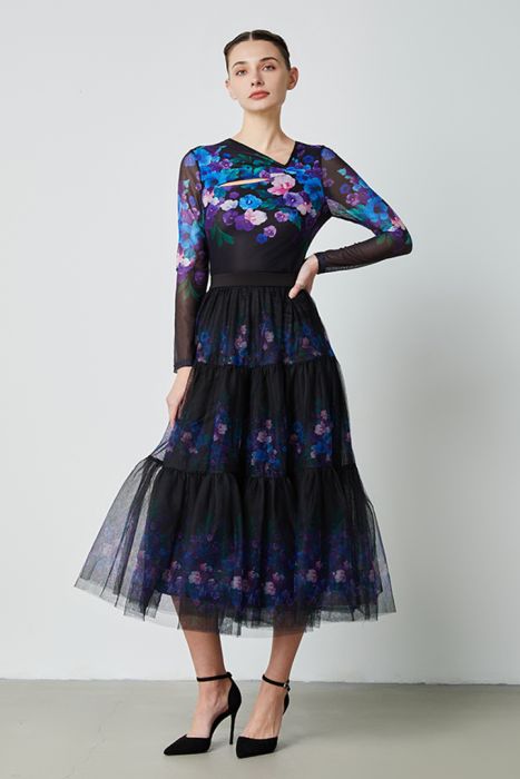 Printed Mesh skirt