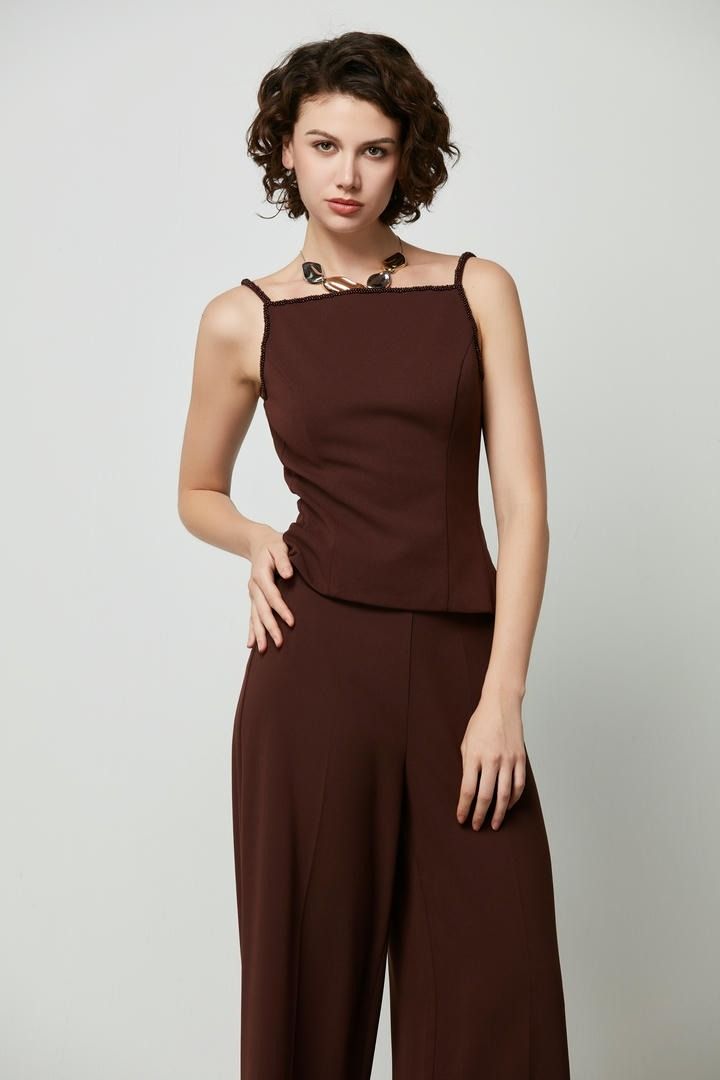 Beads straps Jersey Top