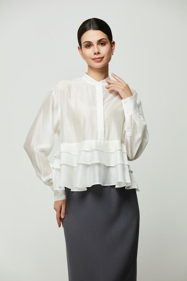 Elegant Chiffon Ruffled Top