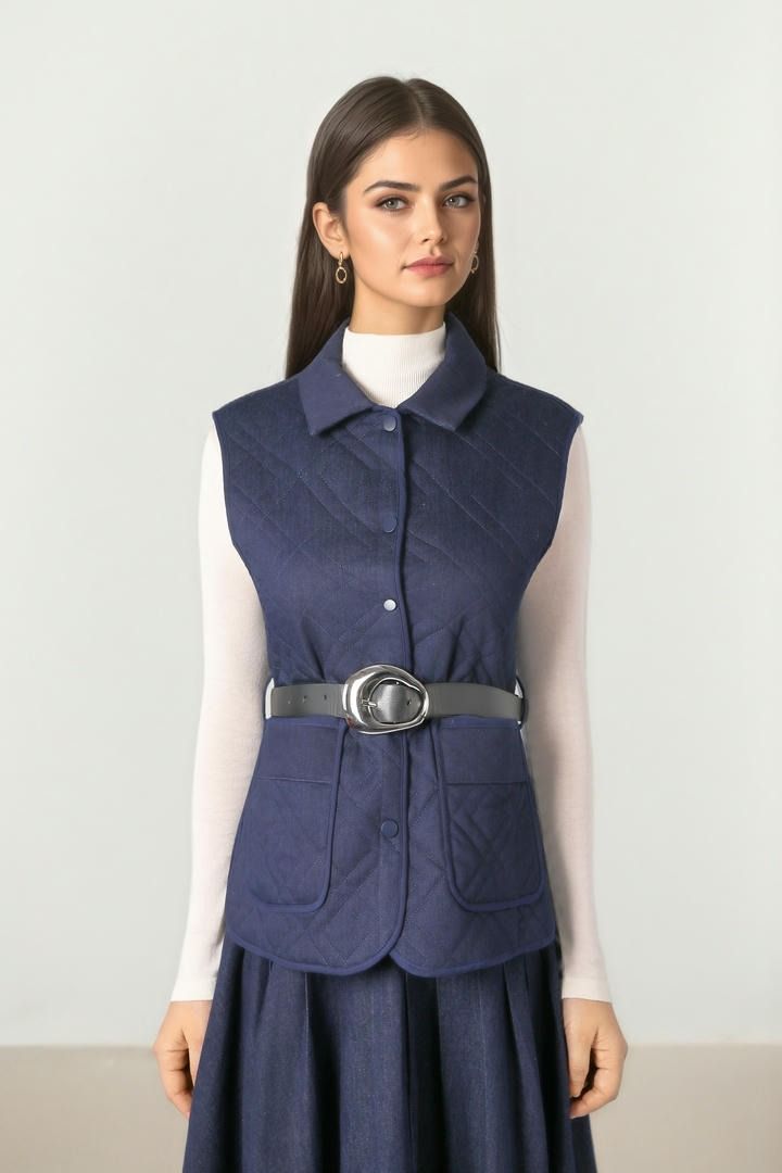 Dark Blue Denim Vest