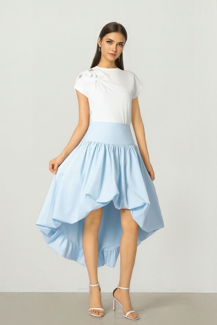 Balloon Hem Skirt