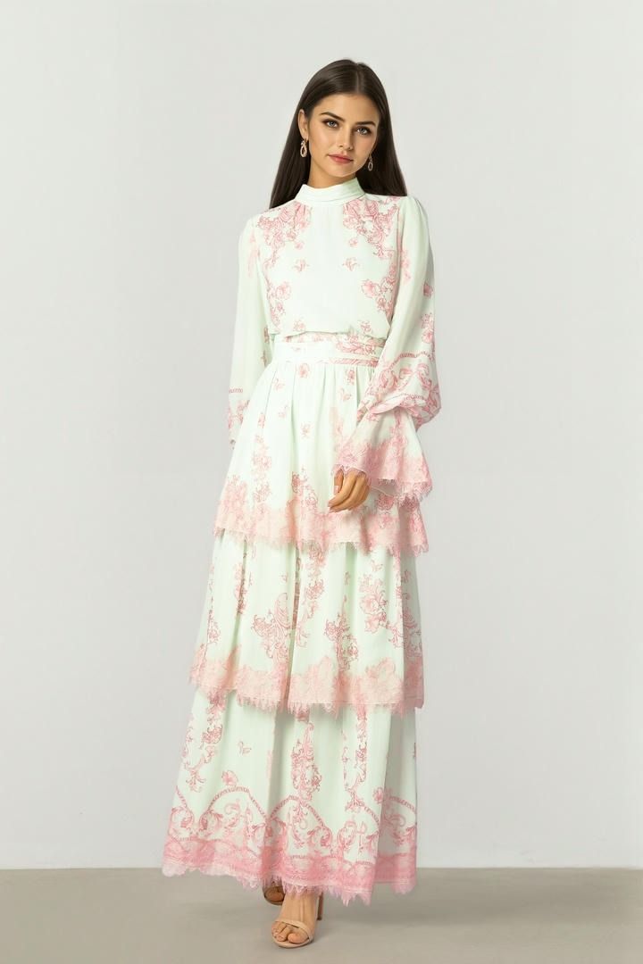 Ruffle Print Dress