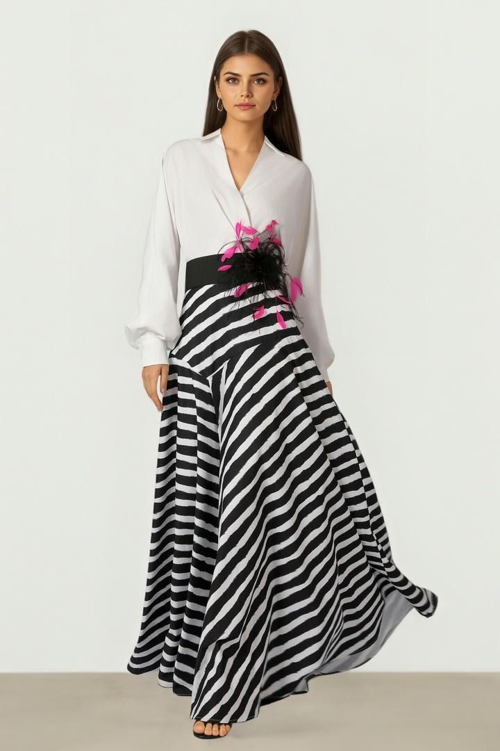 PRINTED LONG SHIRT DRESS