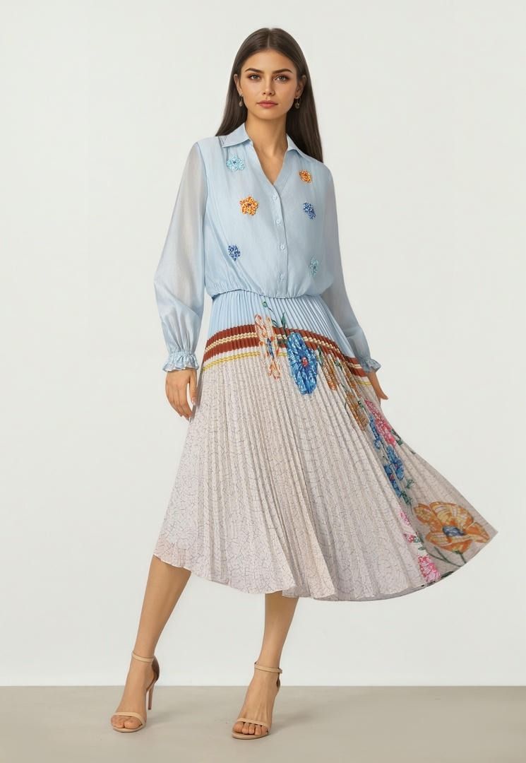 Asymmetric Print Skirt