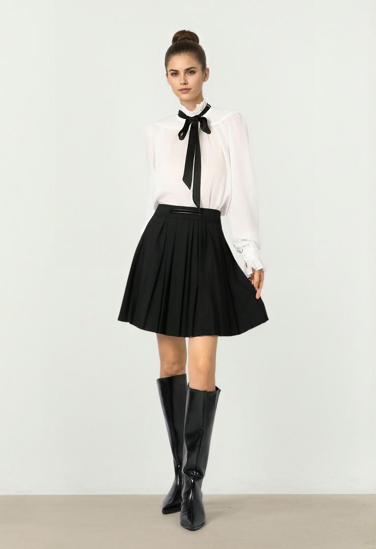 Black Crepe Skirt