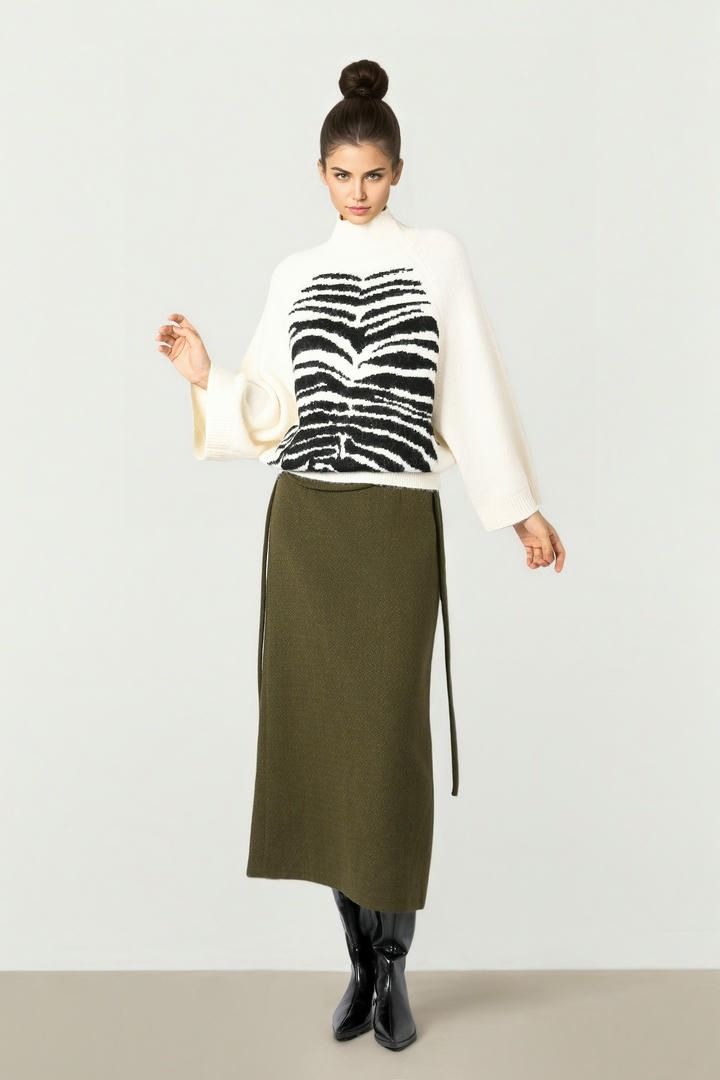 Olive Tweed Skirt