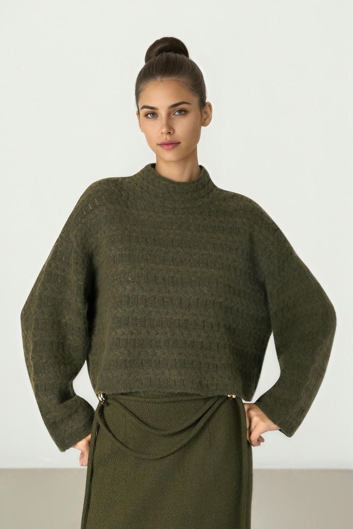 Dark Olive Knit Pullover