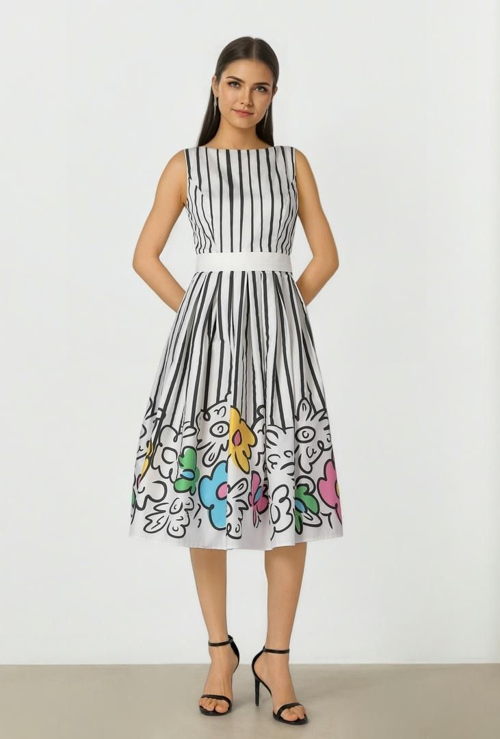 Printed Midi Dress