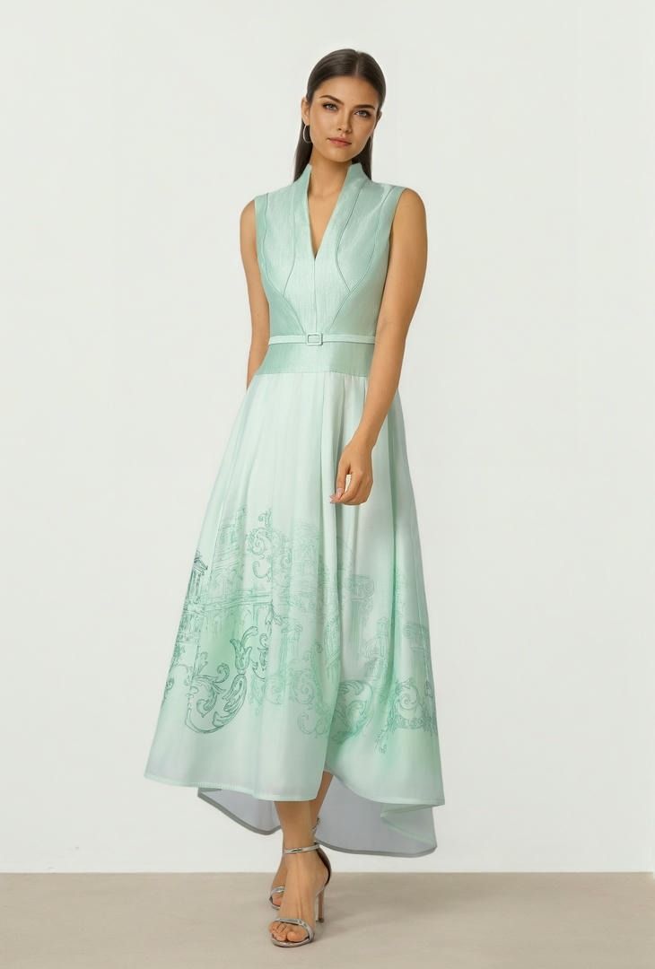 Highlow Printed Dress