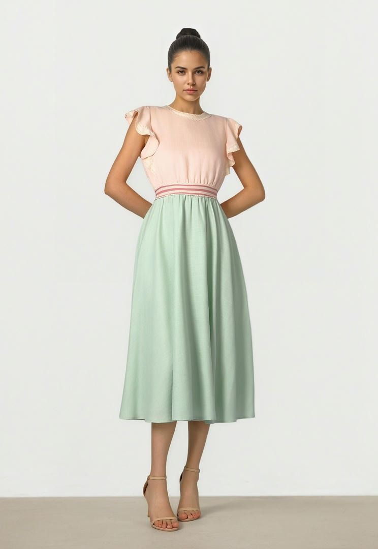 Two Tone Linen Dress