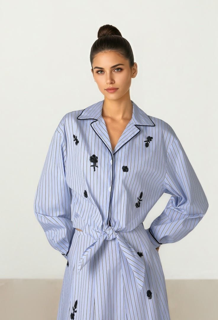 Striped Poplin Shirt