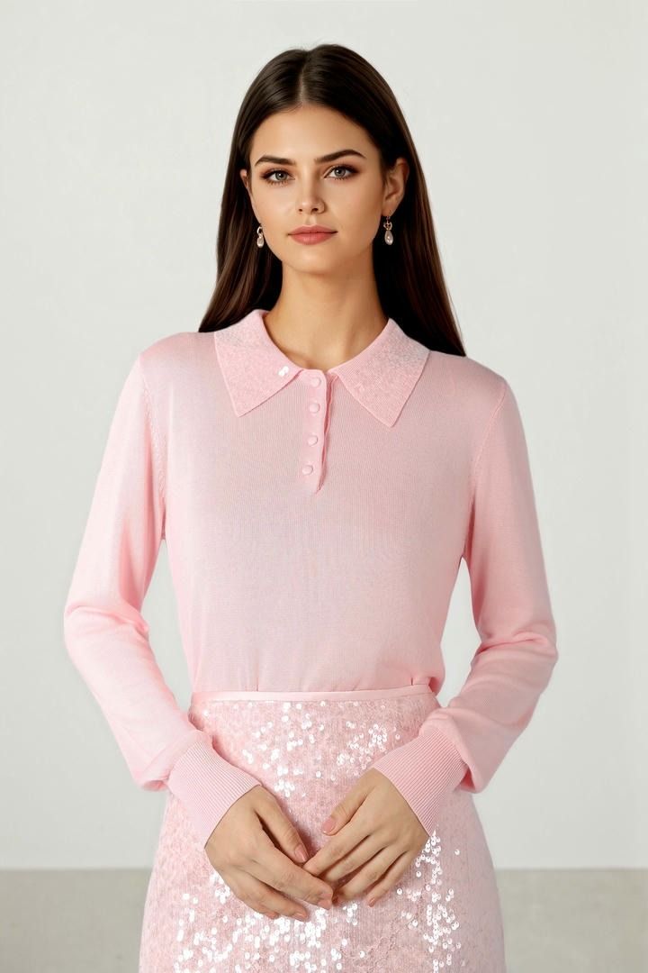 SEQUIN EMBELLISHED KNITTED TOP