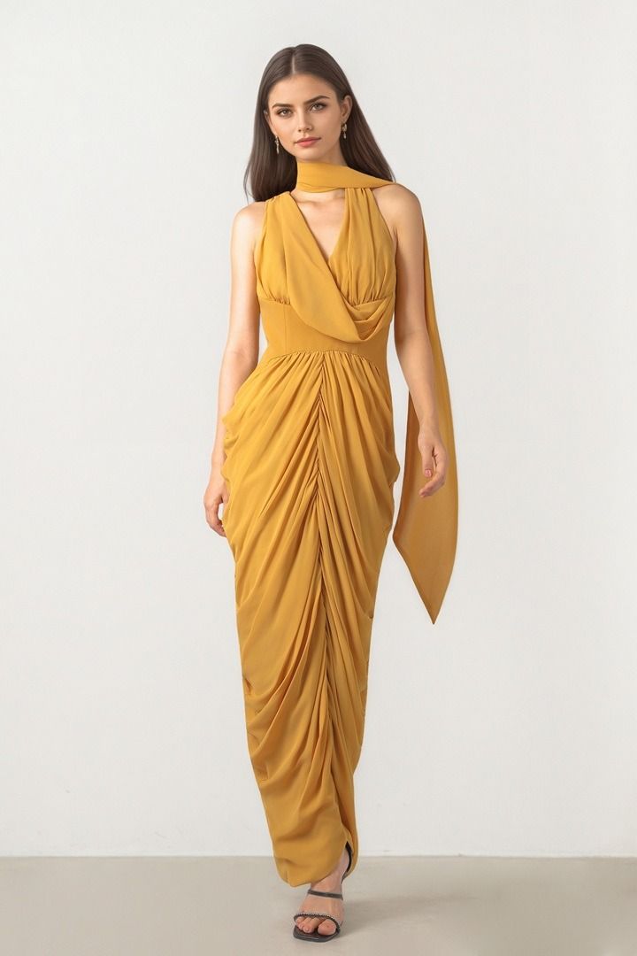 Yellow Chiffon Dress