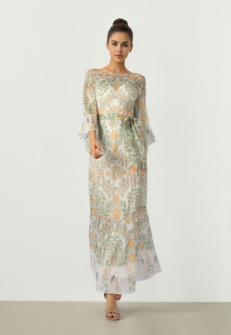 Off Shoulder Chiffon Dress
