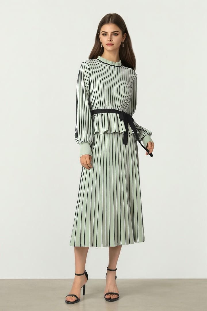 Striped A -Line Skirt