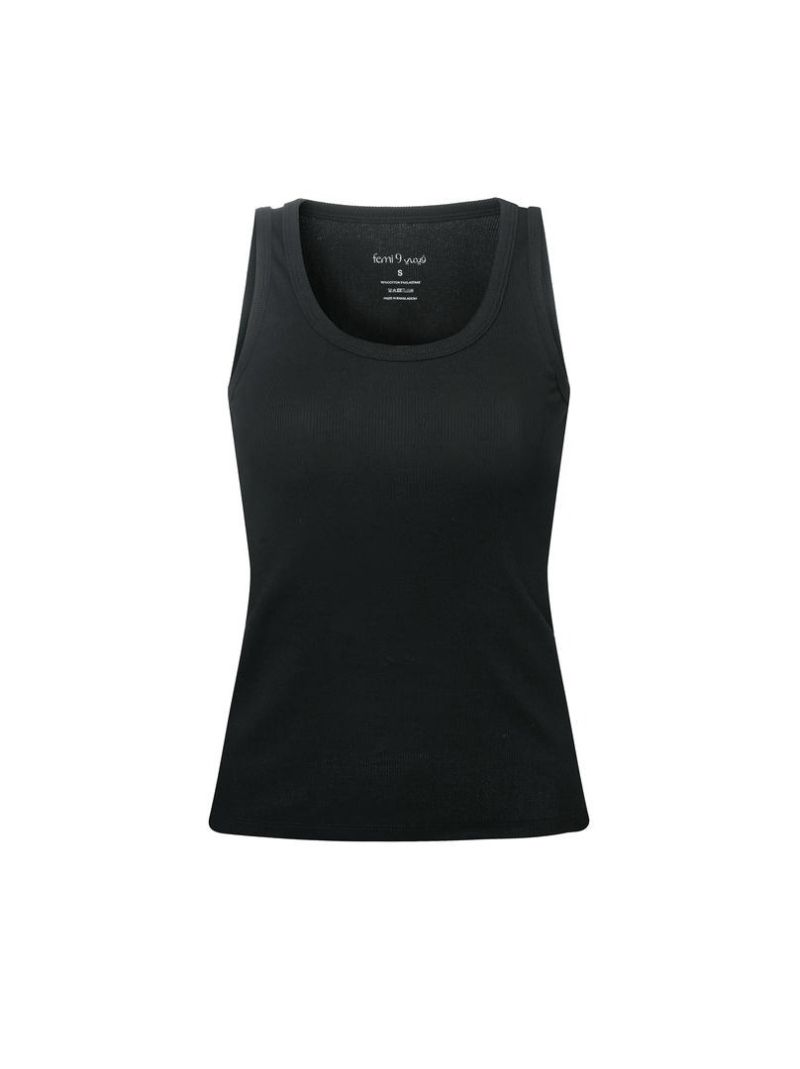 Black Solid Tank Top