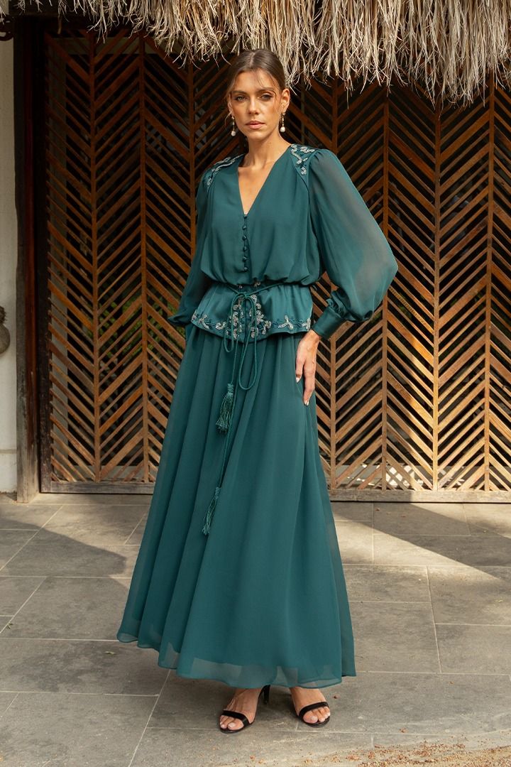 Draped Chiffon Dress