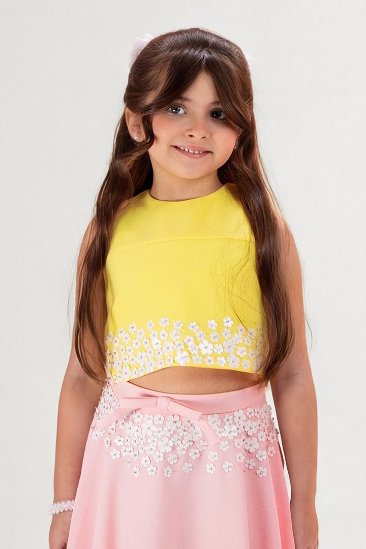 Kids Yellow Crepe Top