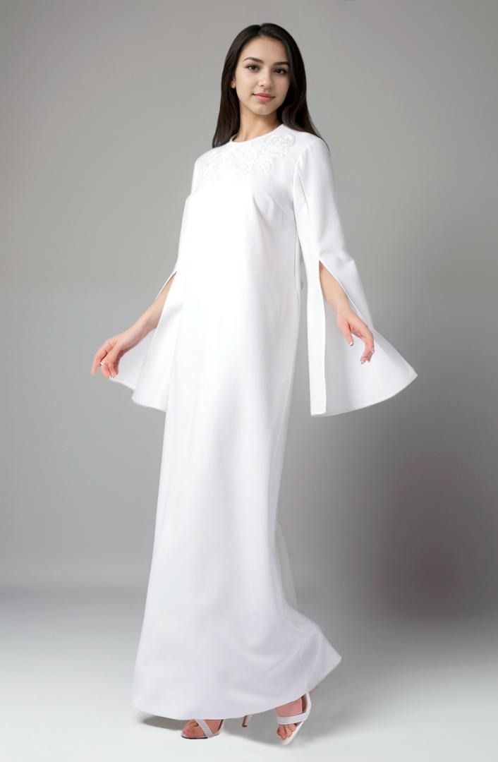 Embellished off-white Kaftan