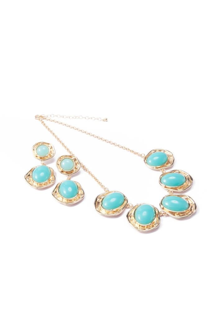 golden and green rhinestones set 