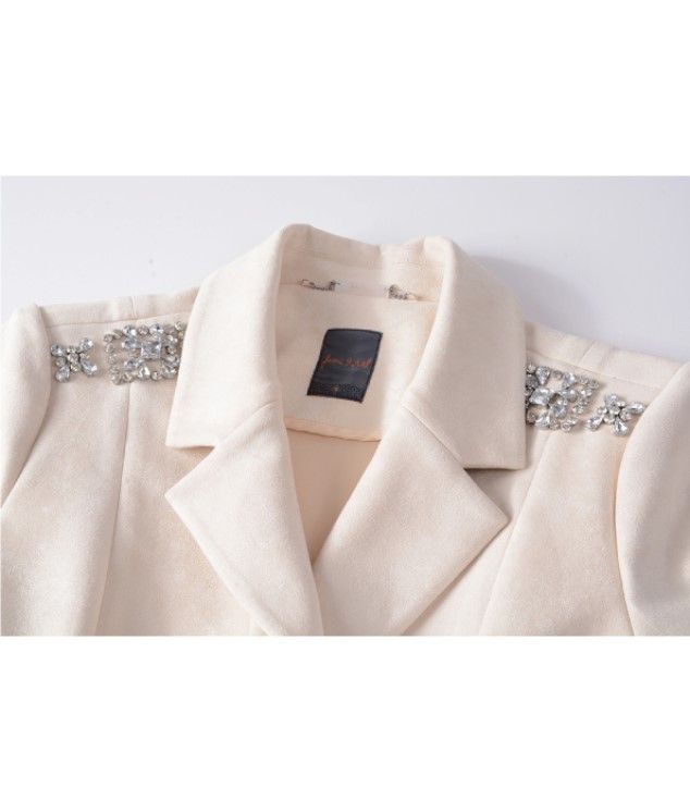 Embellished self-tie coat	