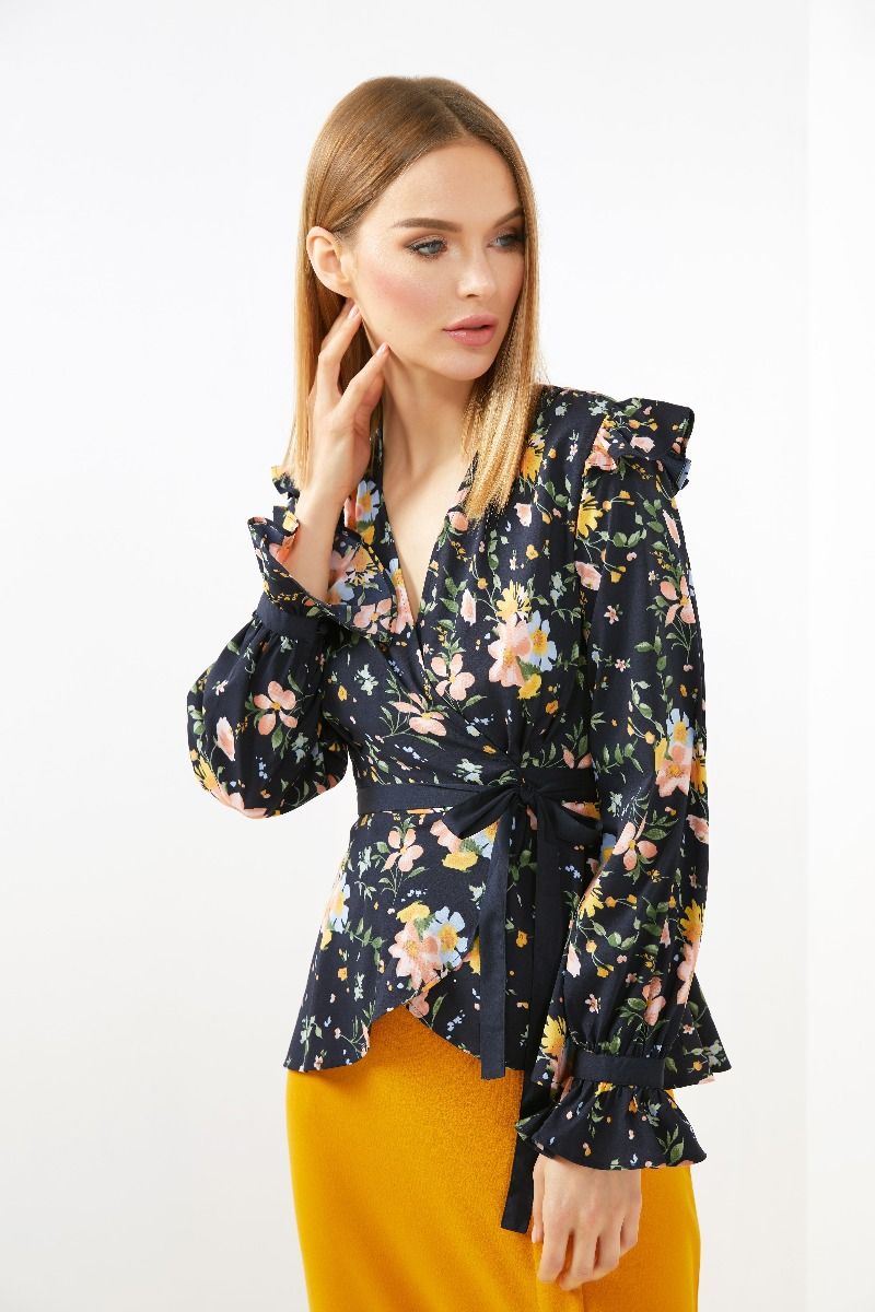 Printed Navy Blouse