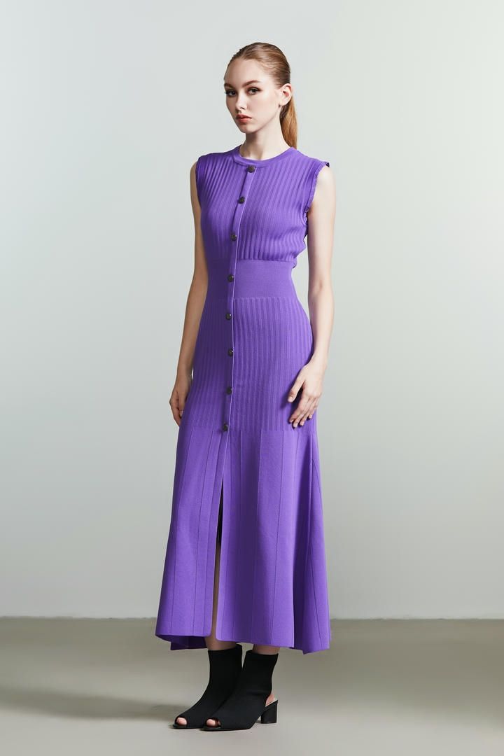 Buttoned knit dress