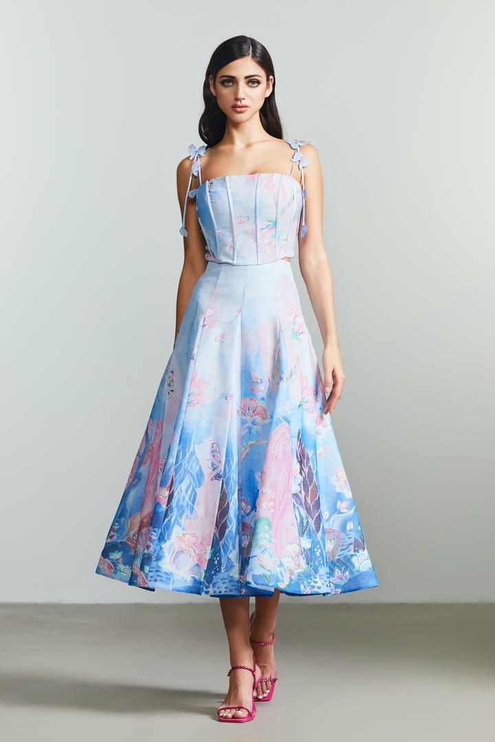 Printed A-line Skirt