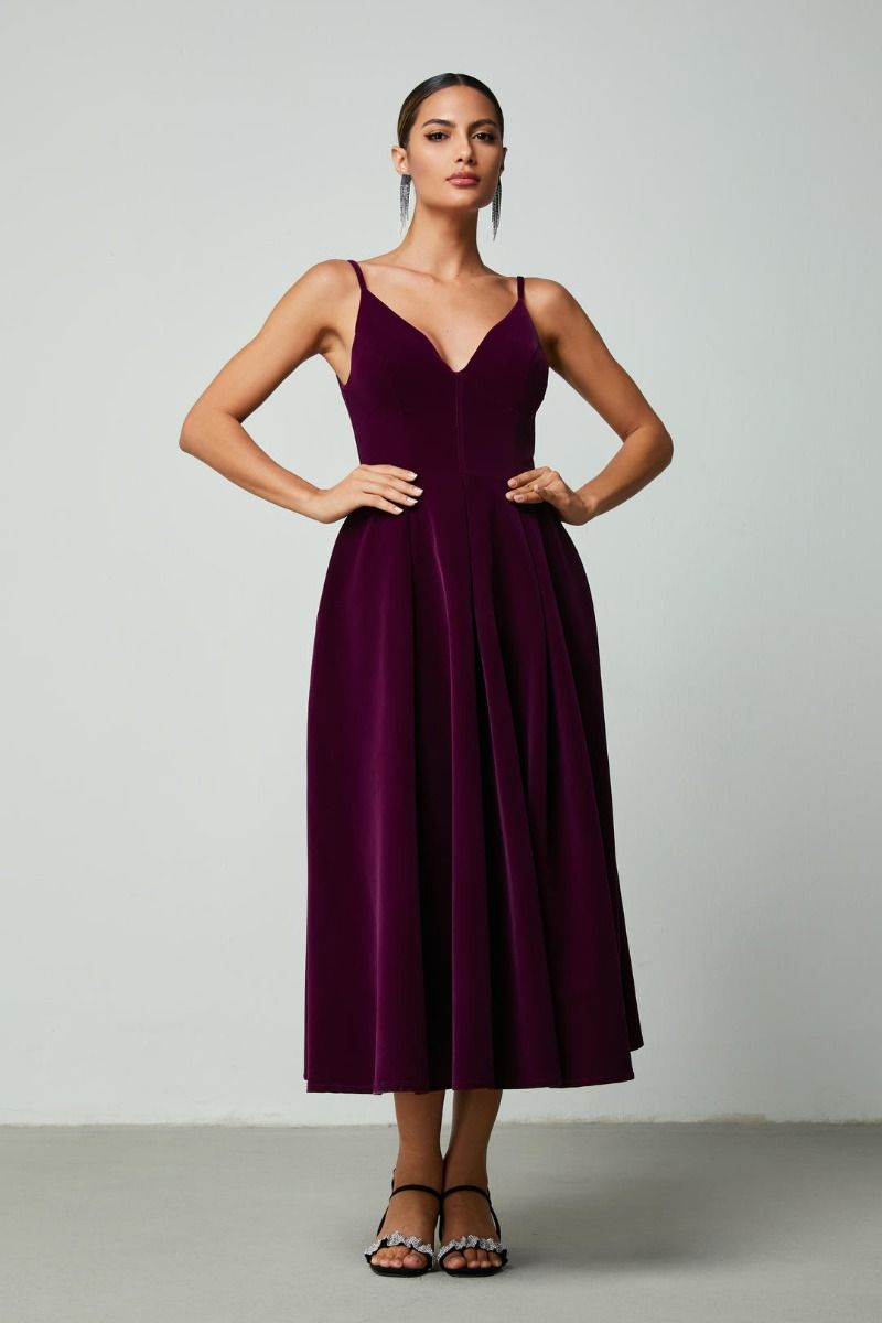 A-line velvet dress