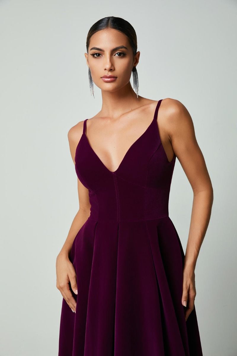 A-line velvet dress