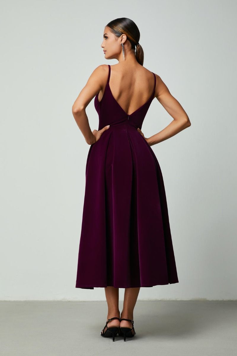 A-line velvet dress