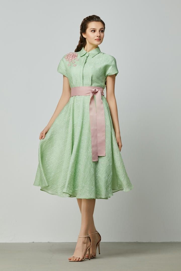Jacquard shirt dress
