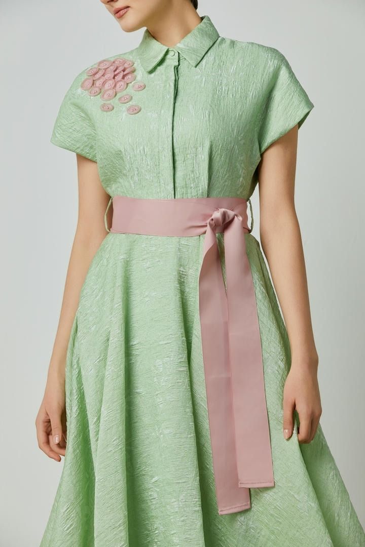 Jacquard shirt dress