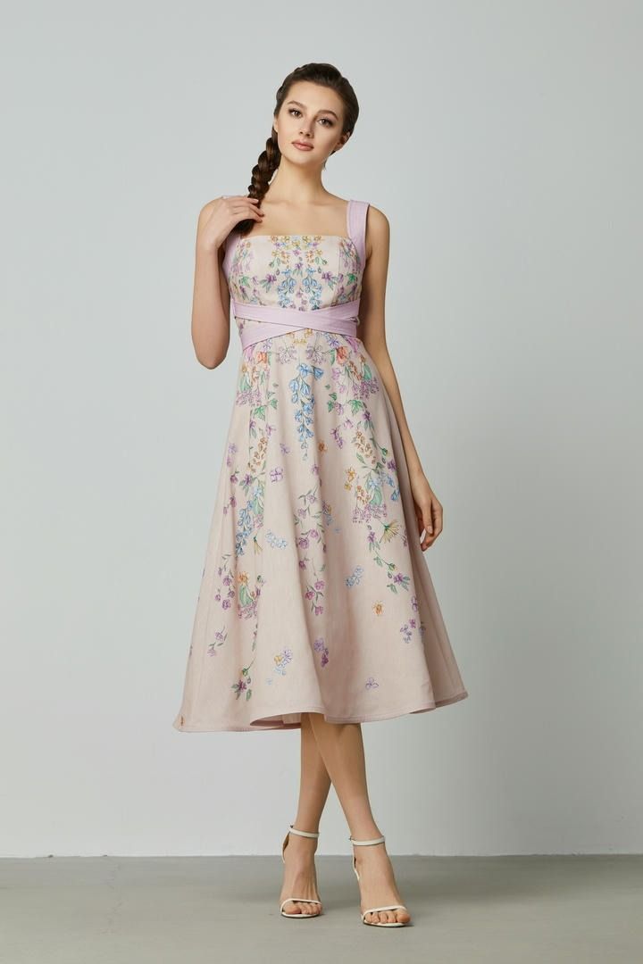Flared Elegance Printed Dress