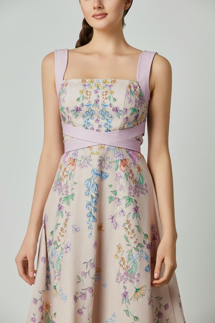 Flared Elegance Printed Dress