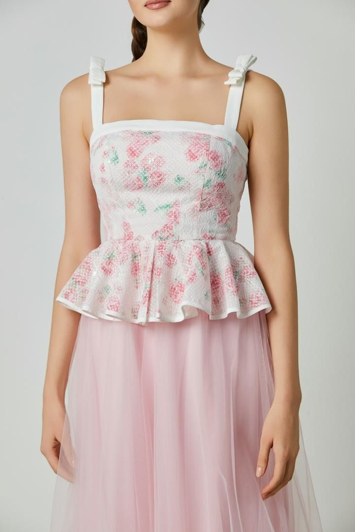 Peplum waist floral dress