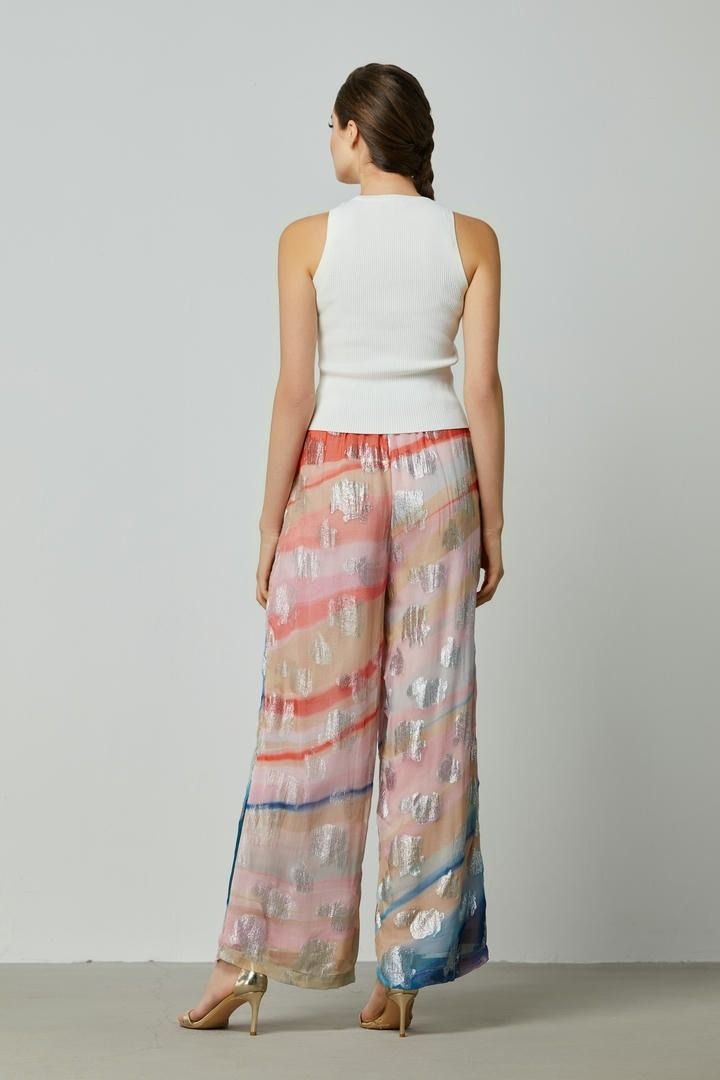 High-Waist Printed Pants