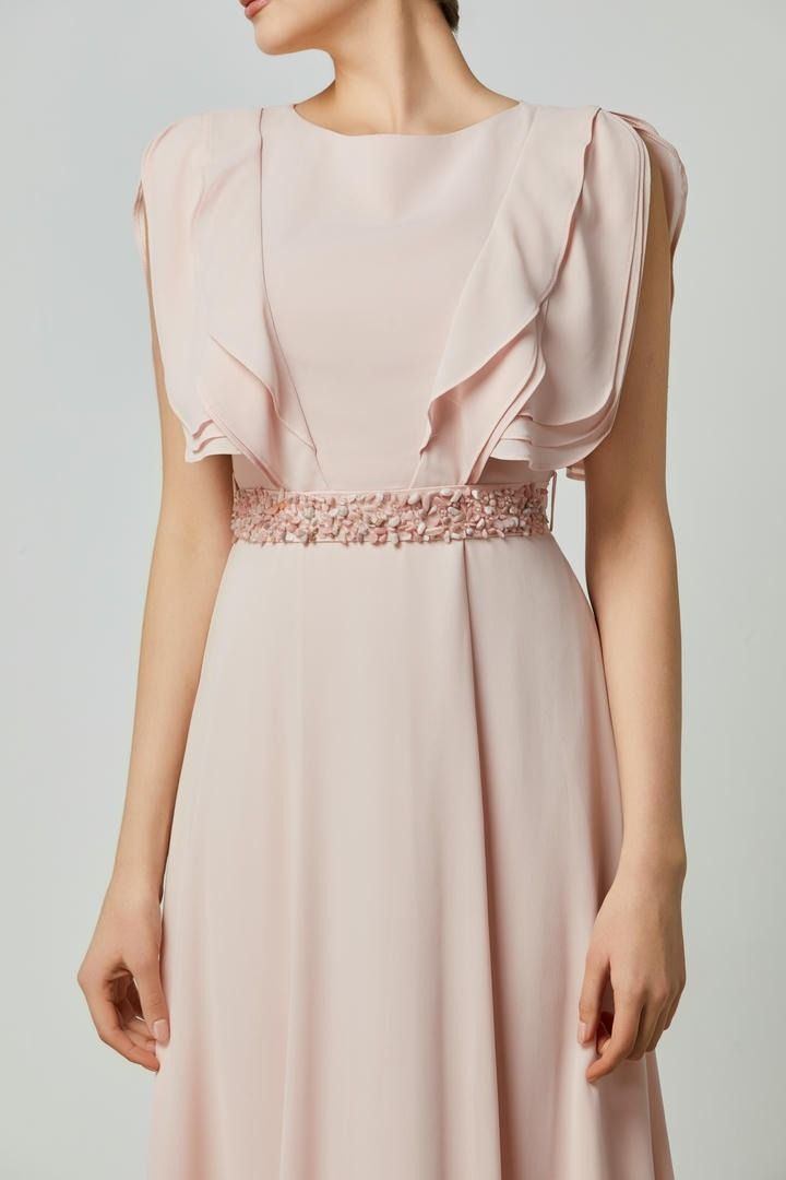 Radiant Ruffle Embellished Maxi Dress
