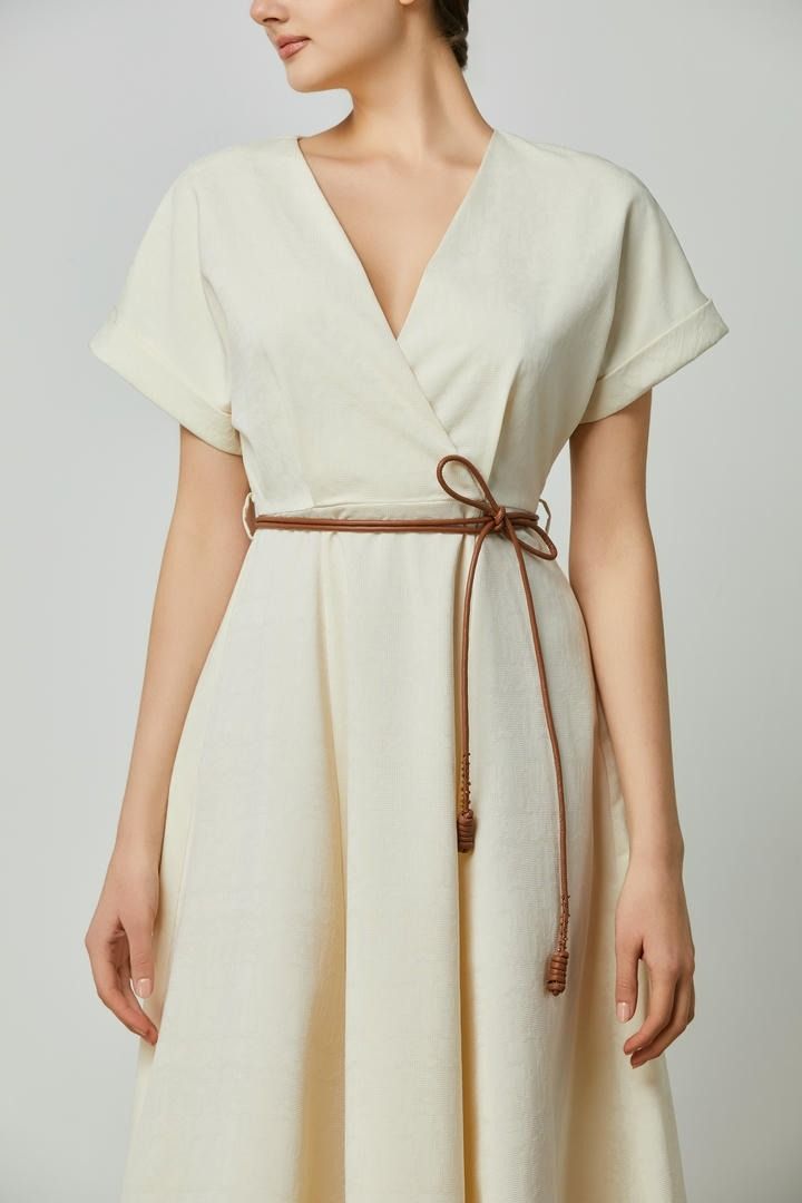 wrap effect Jacquard dress