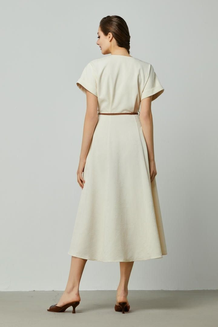 wrap effect Jacquard dress