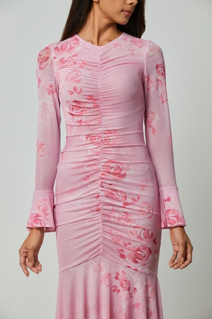 Printed rushed dress