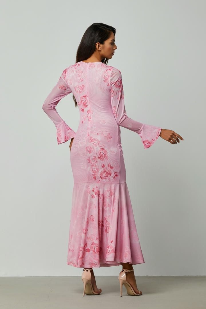 Printed rushed dress