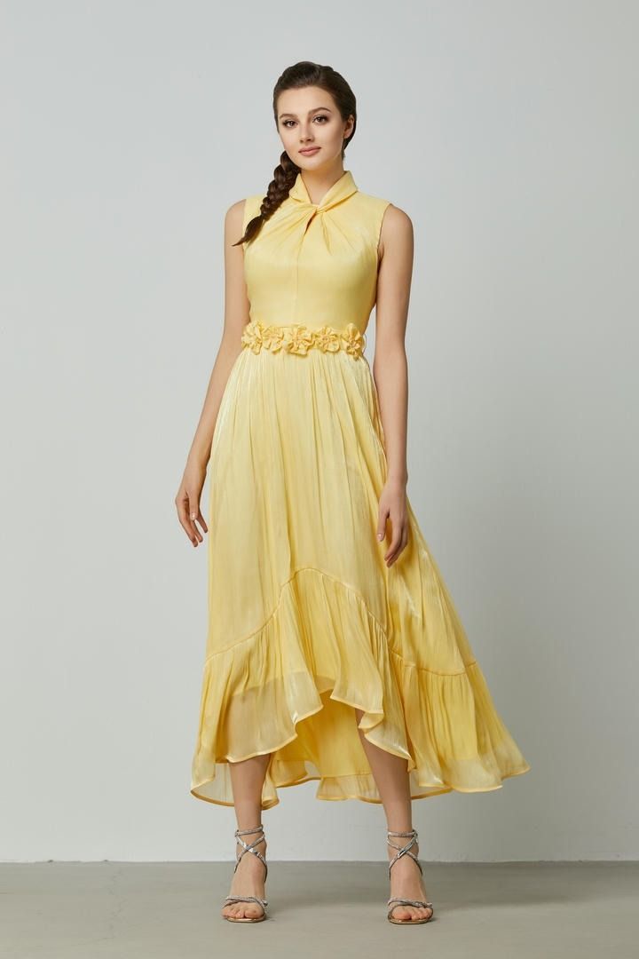 pleated hem dress